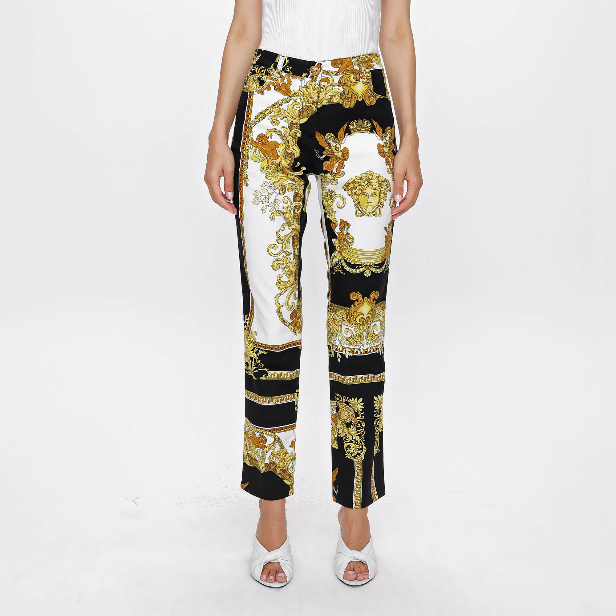 Versace - Black&Gold Iconic Medusa Pants